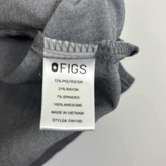 FIGS Casma Three Pocket Scrub Top Gray Graphite Womens Large Style FW1100 - Picture 3 of 4